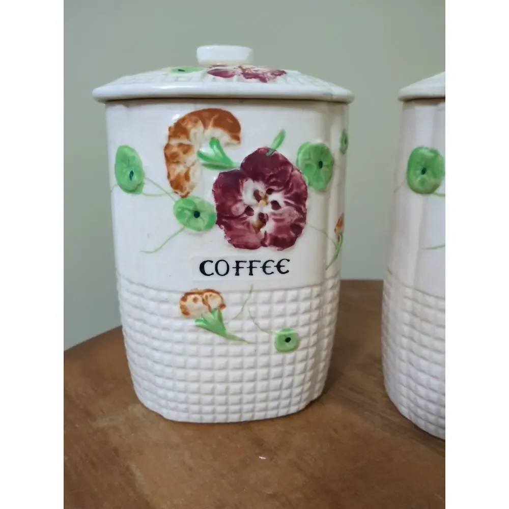 Vintage Ceramic Canisters Made In Japan Sugar & Coffee